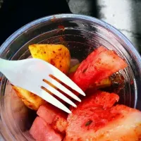 fresh fruit with chilli powder and lime|adrianaさん