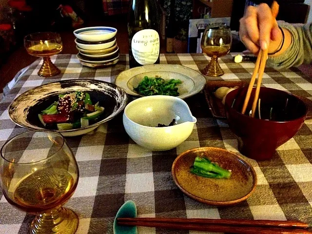 お友達のおうち食堂にて、ワインと山菜尽くしの女子会。|c_seiさん