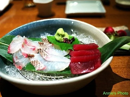 刺身盛合せ Assorted Sashimi with Japanese black porgy , Japanese red seabream, tuna|Annieさん