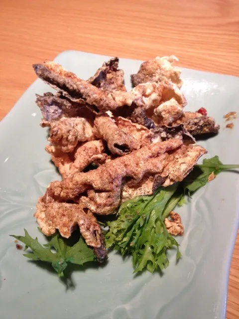 Crispy fish skin with salted egg yolk|Shing Tayさん