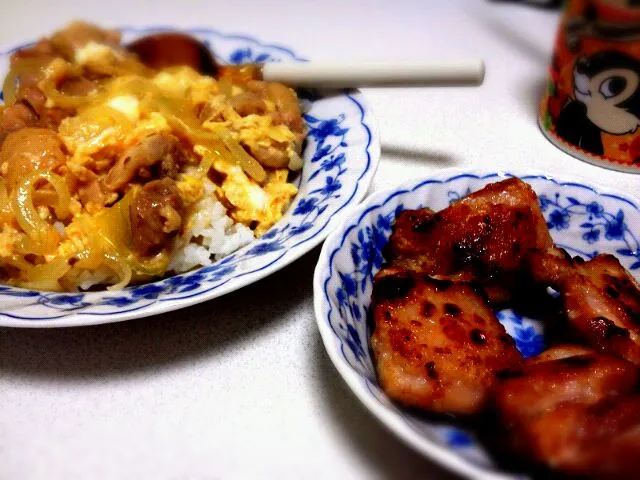 親子丼と鶏肉の塩麹焼き|ゆまさん