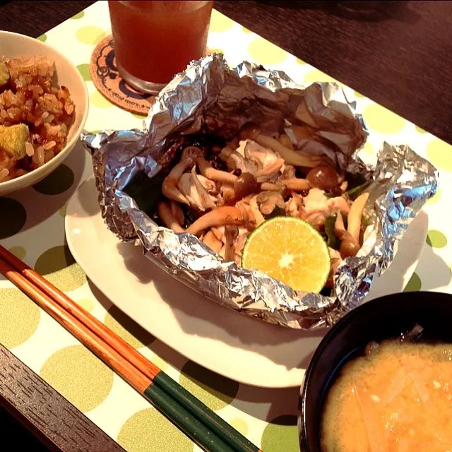 鶏むね肉ときのこのホイル焼き|かぴこさん