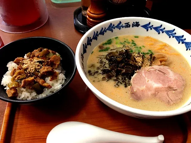 高菜ラーメン ＋ チャーシュー丼|いしくんさん