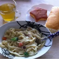 クリームパスタ＊はちみつ蒸しパン＊チーズ蒸しケーキ|カレンさん