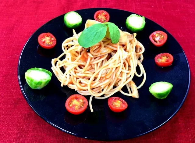 トマトの彩り野菜パスタ|くまがいまりさん