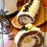 Snapdishの料理写真:ロールケーキ祭り♪チョコバナナロールケーキ☆