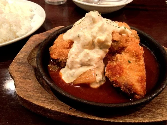 カキフライとマグロフライのランチ|堀江史朗さん