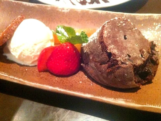 Soft chocolate pudding - vanilla ice-cream|skyblueさん