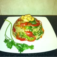 fried rice with peppers and cashew nuts|shay omradさん