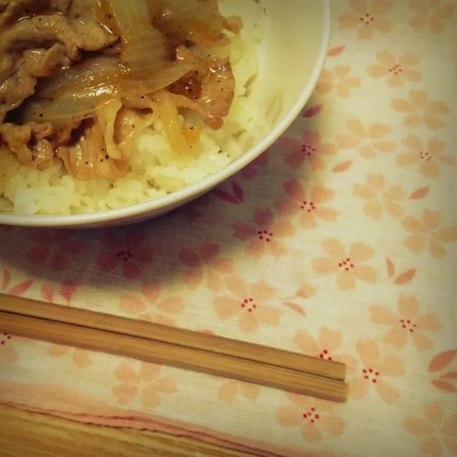 ねぎ塩 豚丼 (ねぎ抜き)|まゆたろすさん