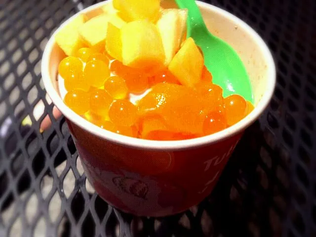 frozen yogurt. orange sorbet. lychee balls|jeffrey cuevasさん