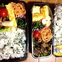 Snapdishの料理写真:夫と長男くん弁当|北川ひで子さん