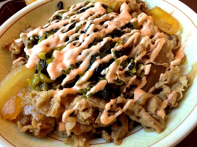 高菜明太マヨ牛丼       すき家|ホッシーさん
