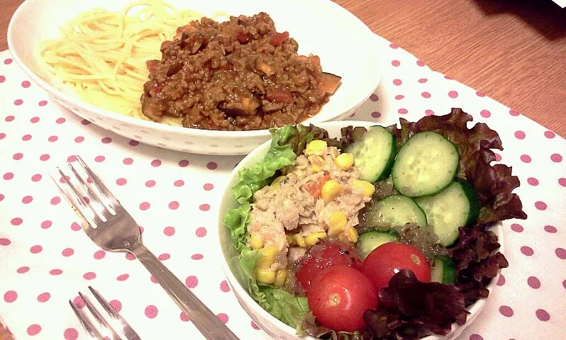 【晩ごはん】ミートソースパスタ（割とうまくいった）|ayamiさん