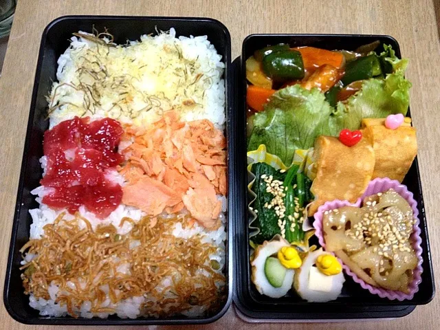 Snapdishの料理写真:休日出勤お疲れさま♥の彼弁当|maikaさん