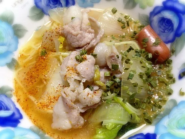 茶美豚と茶美鶏の、ラーメン鍋|Kojiさん