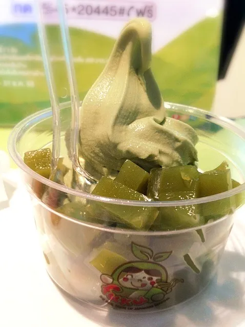 Snapdishの料理写真:Another round of green tea icecream with green tea jelly|PhUnGさん