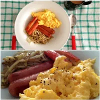 Snapdishの料理写真:My weird combination for breakfast.|Monstaaaa さん