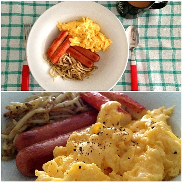 Snapdishの料理写真:My weird combination for breakfast.|Monstaaaa さん