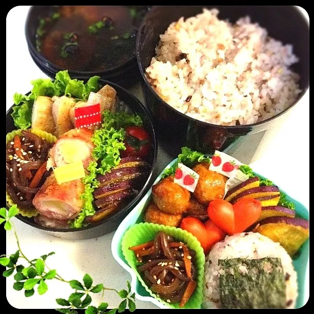 旦那サマと末っ子ᑦᑋᵃᵑ✼ のお弁当♪|ゆりっぺ⋆*❁さん