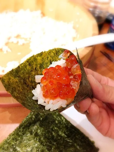 得意の酢飯で手巻き寿司|りんご苑さん