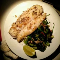 butter fish and spinach side|Looknooさん