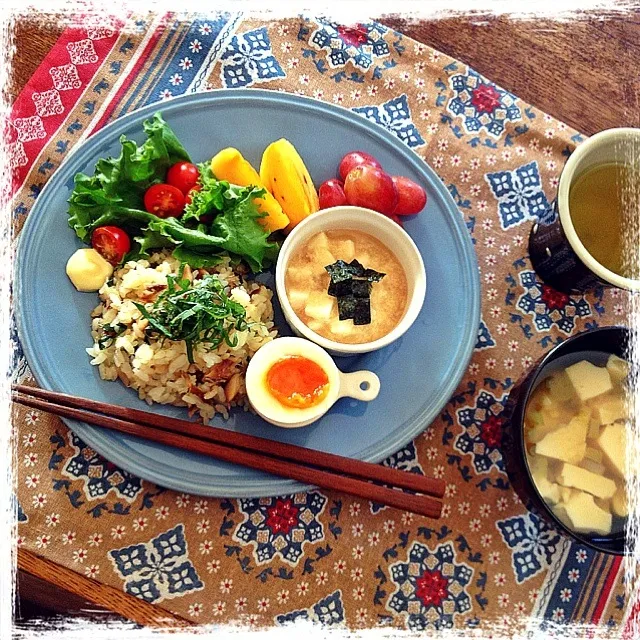 サバの混ぜご飯＆とろろで朝ごはん＊|モカさん