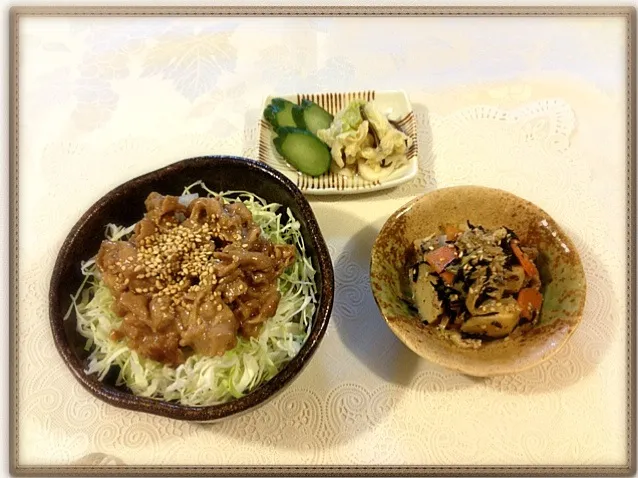 Snapdishの料理写真:THE 和食 (スタミナ丼) 💕|kumikoさん