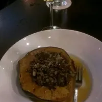 Wild Rice and Michigan Cherry Stuffed Acorn Squash with a Michigan squash puree|Jennifer helmsさん