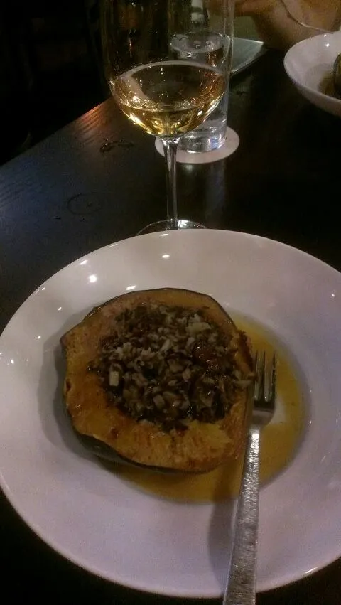 Wild Rice and Michigan Cherry Stuffed Acorn Squash with a Michigan squash puree|Jennifer helmsさん