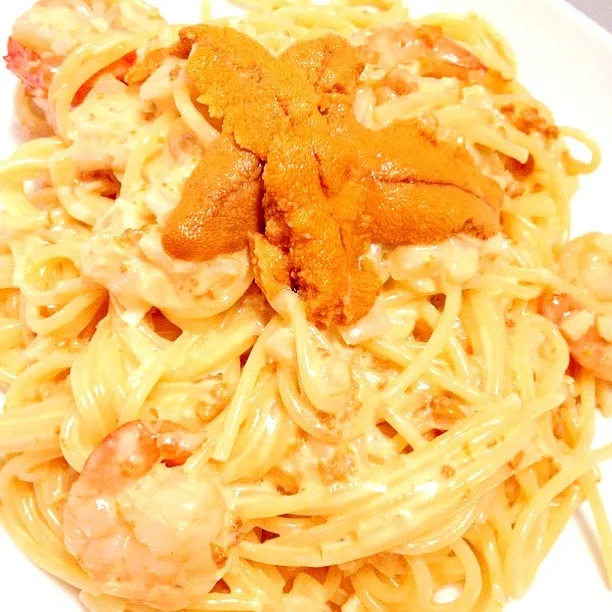 Snapdishの料理写真:ウニのクリームパスタ作りました♡|まゆさん