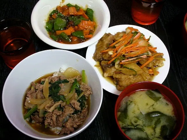 2011.牛丼・秋刀魚の南蛮漬け・肉味噌炒め|はるさん