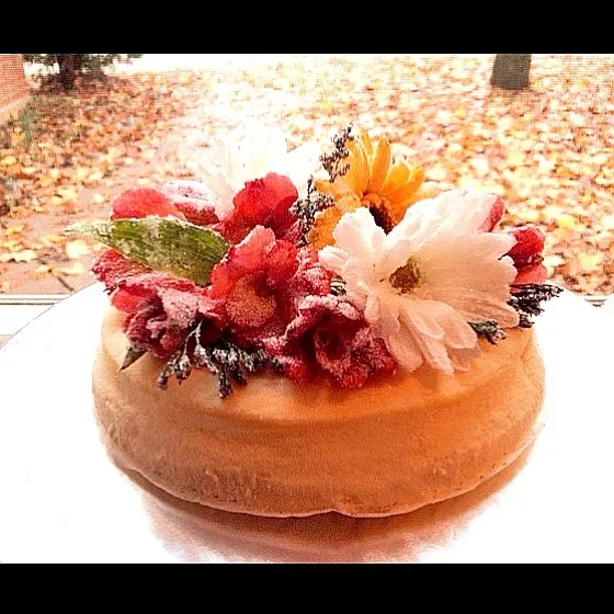 Soufflé cheesecake, crystallized flowers|Bridgetさん