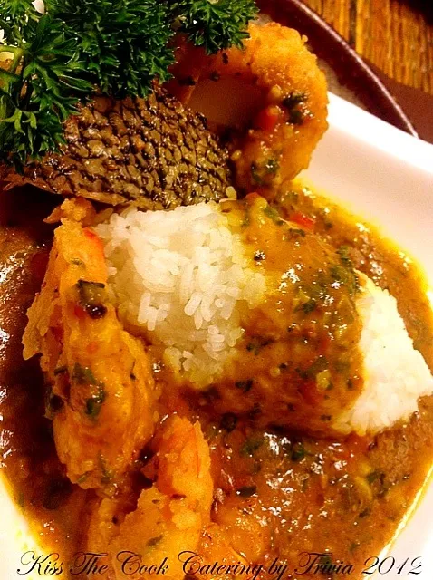 Snapdishの料理写真:Shrimp Etouffee with Sea Bass❤|Taste-New Americanさん