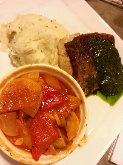 grilled fish with mash potato and ratatouille|sim siew yingさん