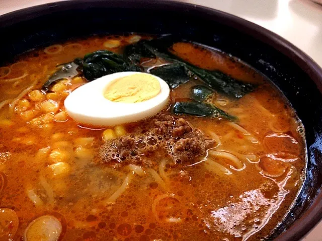 今日の定食はイマイチだったな。 担々麺 at 社員食堂|さるさん