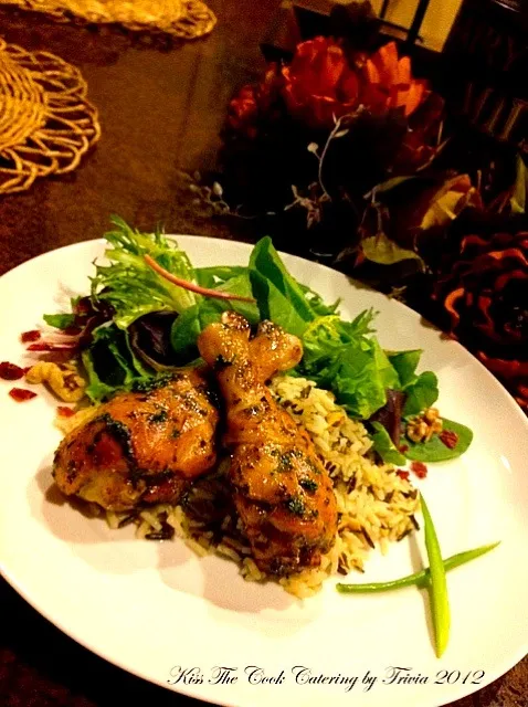 My Oven Baked Herb Chicken, Wild Rice and Spring Salad with Walnuts and Berries❤|Taste-New Americanさん