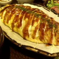 Snapdishの料理写真:とん平焼き。中身はまさかのキャベツのみ|まいみさん