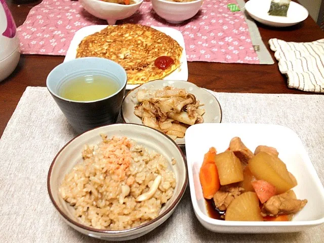 きのこの混ぜ御飯、大根と鶏肉の煮物|ごとさん