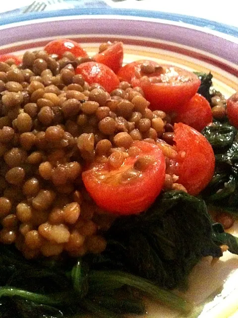 Lentils, spinach tomato, and onion|Joeyさん