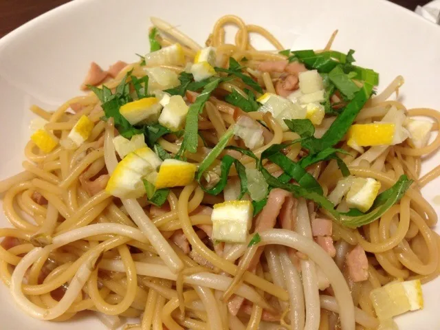 冷蔵庫パスタ和風醤油とレモン風味|さえぽんさん