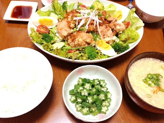 油淋鶏晩ご飯|みくさん