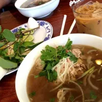 Pho and iced coffee. Just what the hangover ordered.|Erin Timmonsさん