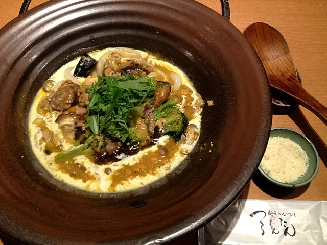 Snapdishの料理写真:つるとんたん かぼちゃ鶏そぼろうどん|Mabo Nagaiさん