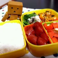 Snapdishの料理写真:明日のお弁当(°∀°)今日とあまり変わんないけど、冷食は全く使ってないよー。|若さん