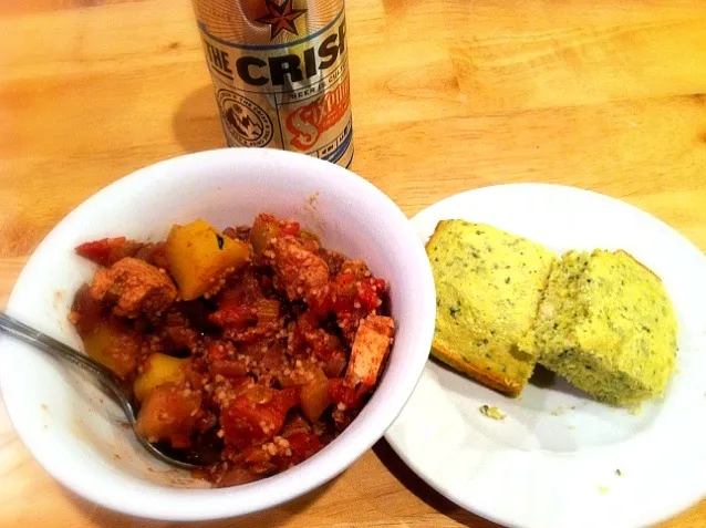 Acorn squash and chicken chili w six point crisp|katie kramerさん