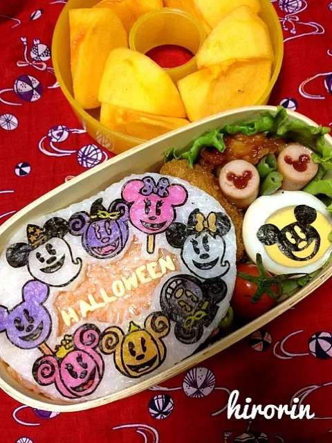 Snapdishの料理写真:ハロウィン🎃ミッキー弁当|ひろりんさん