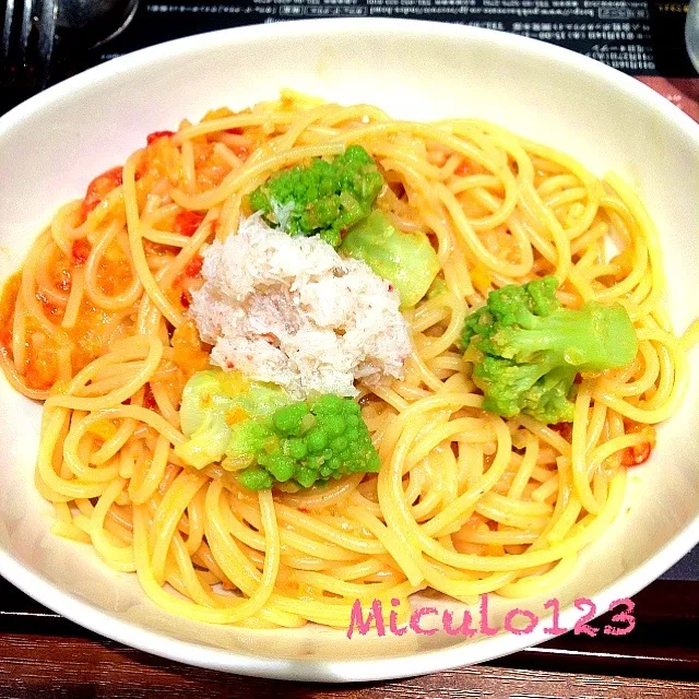 Snapdishの料理写真:カニのトマトクリームパスタ|いつみさん