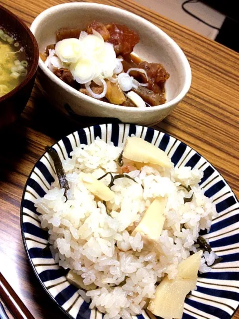 筍の炊き込みご飯と牛スジの煮込み|はっしーさん