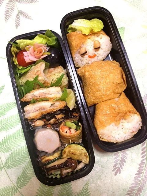 Snapdishの料理写真:主人ダイエット⁉いなり弁当|さかぽんさん